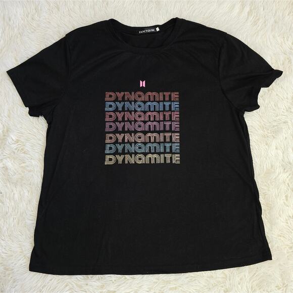 BTS Dynamite Logo Black Graphic Tee Women's Plus Size 2XL - Picture 9 of 10